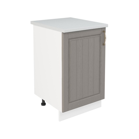 Шкаф нижний ШН 500 Корпус: ЛДСП белый 16мм; фасад: фрезеровка Лондон, МДФ дуб графит 16мм