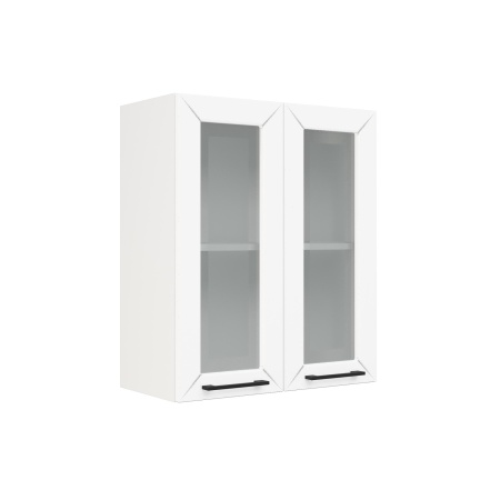 Шкаф верхний со стеклом ШВС 600 Корпус: ЛДСП белый 16мм; фасад: фрезеровка Кельн, МДФ софт пломбир 16 мм Шкаф верхний со стеклом ШВС 600 Корпус: ЛДСП белый 16мм; фасад: фрезеровка Кельн, МДФ софт пломбир 16 мм