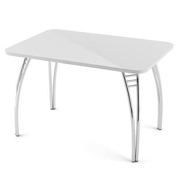 Стол Паук раздвижной В1, стекло крашеное, глянец Белый глянец / Хром