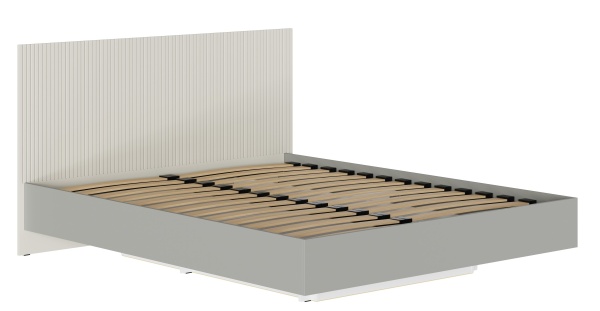 СЕЛЕНА Кровать МДФ КР-002 с ОРТОПЕДОМ и ПМ Фасад ЛДСП - Шиншилла Серая  Фасад МДФ - матовая Кварц Грей Софт
