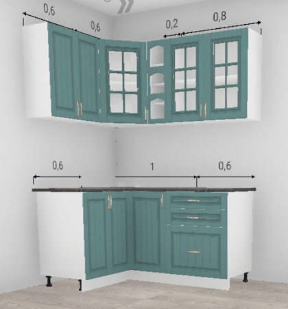 Кухня угловая Барселона Морское дерево 1200*1600 мм (11466)