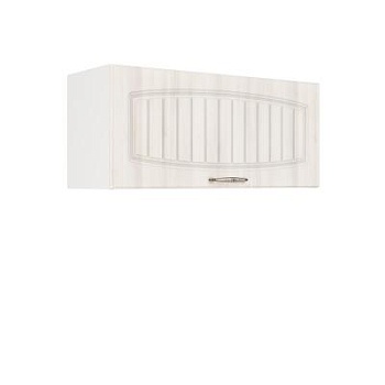 Шкаф верхний горизонтальный ШВГ 800 Корпус: ЛДСП белый 16мм; фасад: фрезеровка Гренада, МДФ сандал 16мм