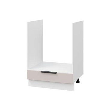 Шкаф нижний духовой ШНД 600 Корпус: ЛДСП белый 16мм; фасад: фрезеровка Оливия, МДФ сиена тауп 16 мм