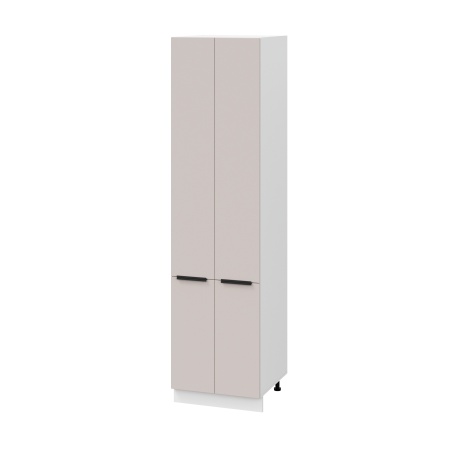 Пенал (премьер) П600Н-22 Корпус: ЛДСП белый 16мм; фасад: фрезеровка Оливия, МДФ сиена тауп 16 мм