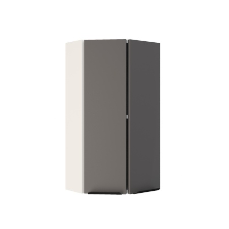 Шкаф верхний торцевой ШВТ 360 Корпус: ЛДСП белый 16мм; фасад: фрезеровка Норд, МДФ софт смок 16 мм