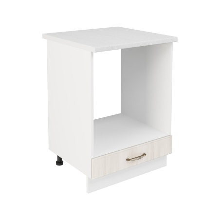 Шкаф нижний духовой ШНД 600 Корпус: ЛДСП белый 16мм; фасад: фрезеровка Гренада, МДФ сандал 16мм