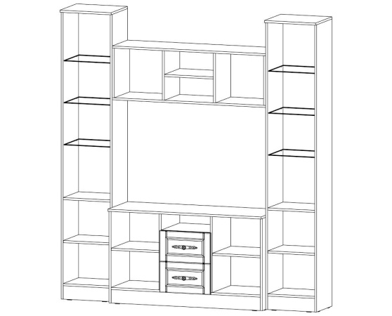 Центральная секция Виктория Дуб Сонома / Белое дерево
