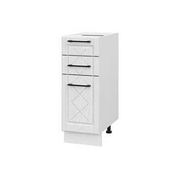 Шкаф нижний с ящиками ШН3Я 300 Барселона белый массив (МДФ 16мм МС София)