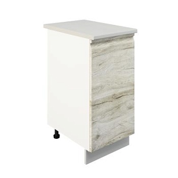 Шкаф нижний ШН 400 Корпус: ЛДСП белый 16мм; фасад: фрезеровка Бруклин, МДФ клен скандинавский 16 мм Шкаф нижний ШН 400 Корпус: ЛДСП белый 16мм; фасад: фрезеровка Бруклин, МДФ клен скандинавский 16 мм