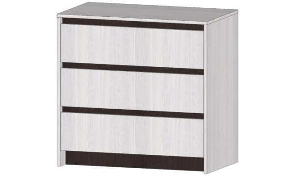 Бостон Комод 3 ящика Анкор светлый / Венге