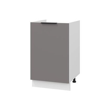 Шкаф нижний под мойку ШНМ 500 Корпус: ЛДСП белый 16мм; фасад: фрезеровка Оливия, МДФ моно брауни 16 мм