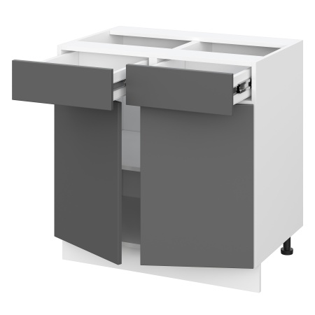 Шкаф нижний с ящиками ШН2Я 800 Барселона белый массив (МДФ 16мм МС София)