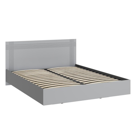 Кровать Альмерия КР-160 с ортопедическим основанием Серый графит / Бархат серый