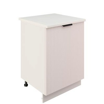 Шкаф нижний ШН 600-1 Корпус: ЛДСП белый 16мм; фасад: фрезеровка Норд Line, МДФ софт даймонд 16 мм