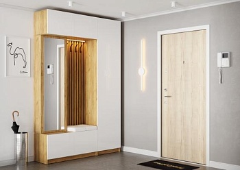 Модульная прихожая  Бостон Дуб Крафт золотой / Белый глянец (МДФ)