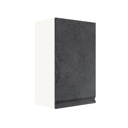 Шкаф верхний ШВ 450 Корпус: ЛДСП белый 16мм; фасад: фрезеровка Бруклин, МДФ бетон черный 16мм