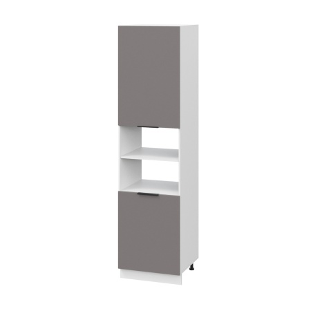 Пенал (премьер) ПД600Н-11 Корпус: ЛДСП белый 16мм; фасад: фрезеровка Оливия, МДФ моно брауни 16 мм