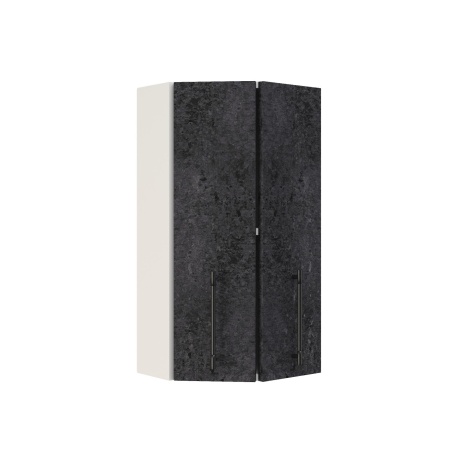 Шкаф верхний торцевой ШВТ 360 Корпус: ЛДСП белый 16мм; фасад: фрезеровка Нувель, МДФ бетон черный 16мм Шкаф верхний торцевой ШВТ 360 Корпус: ЛДСП белый 16мм; фасад: фрезеровка Нувель, МДФ бетон черный 16мм