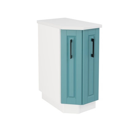 Шкаф нижний торцевой ШНТ 360 Корпус: ЛДСП белый 16мм; фасад: фрезеровка Барселона, МДФ морское дерево 16мм