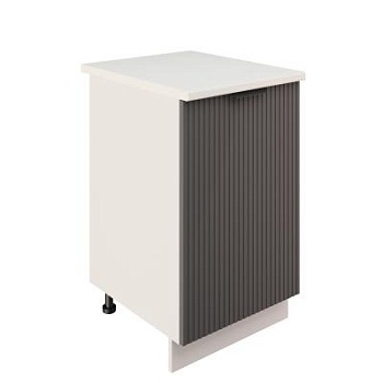 Шкаф нижний ШН 500 Корпус: ЛДСП белый 16мм; фасад: фрезеровка Норд Line, МДФ софт смок 16 мм