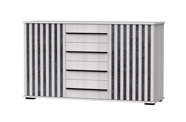 Марракеш Комод 2 створки 4 ящика Анкор светлый / Цемент темный