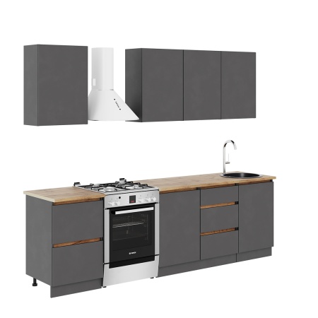 Кухня Айден 2,0 Серый графит / Серый графит