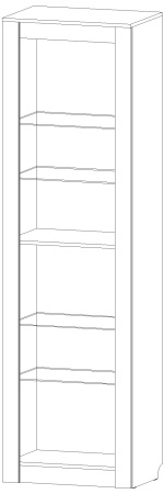 Пенал со стеклом Ривьера Анкор светлый