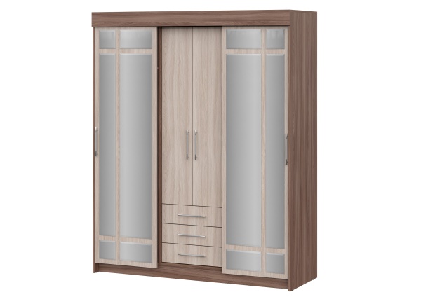 шкаф-купе Фортуна Ясень Шимо тёмный / Ясень Шимо светлый