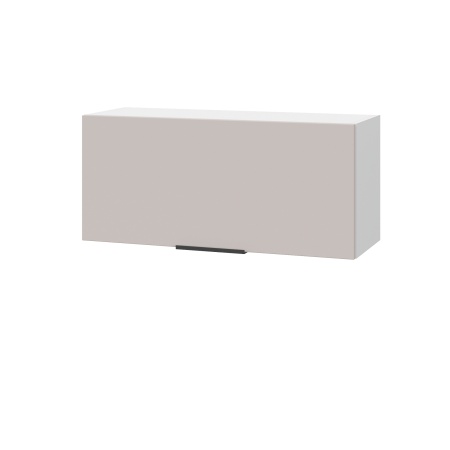 Шкаф верхний горизонтальный ШВГ 800 Корпус: ЛДСП белый 16мм; фасад: фрезеровка Оливия, МДФ сиена тауп 16 мм