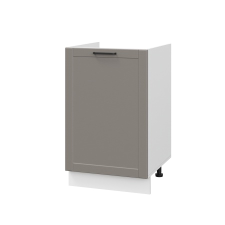 Шкаф нижний под мойку ШНМ 500 Корпус: ЛДСП белый 16мм; фасад: фрезеровка Диада, МДФ лофт кварц 16 мм