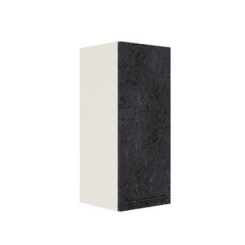 Шкаф верхний ШВ 300 Корпус: ЛДСП белый 16мм; фасад: фрезеровка Нувель, МДФ бетон черный 16мм