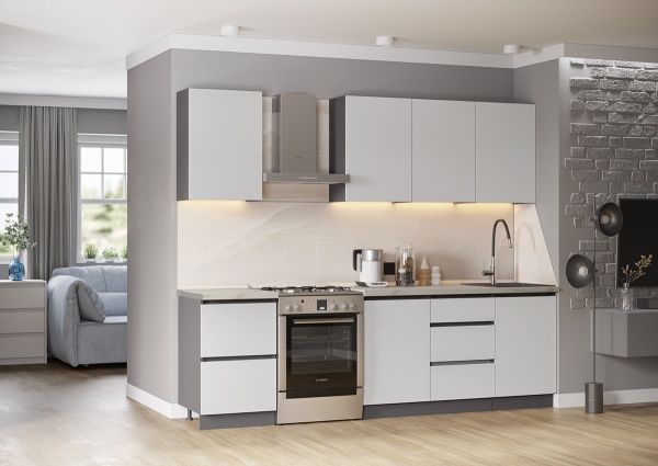 Кухня Айден 2,0 Серый графит / Серый