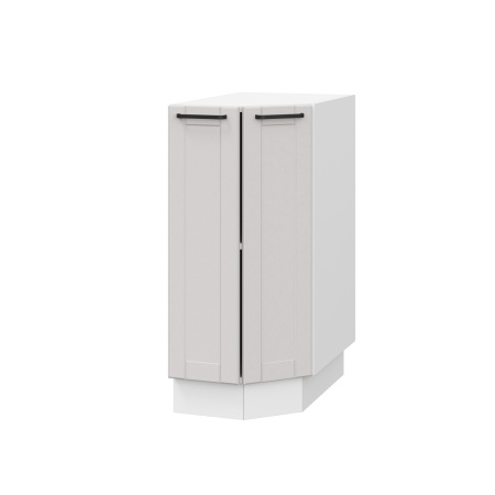 Шкаф нижний торцевой ШНТ 360 Корпус: ЛДСП белый 16мм; фасад: фрезеровка Диада, МДФ лофт крем 16 мм