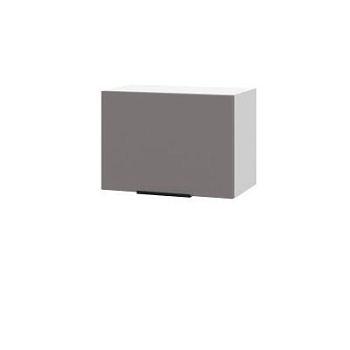 Шкаф верхний горизонтальный ШВГ 500 Корпус: ЛДСП белый 16мм; фасад: фрезеровка Оливия, МДФ моно брауни 16 мм