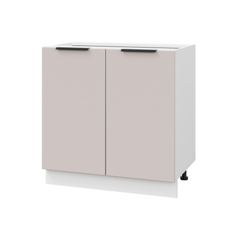 Шкаф нижний ШН 800 Корпус: ЛДСП белый 16мм; фасад: фрезеровка Оливия, МДФ сиена тауп 16 мм