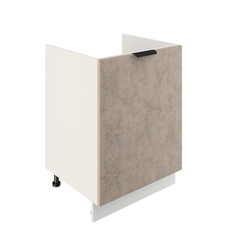 Шкаф нижний под мойку ШНМ 600-1 Корпус: ЛДСП белый 16мм; фасад: фрезеровка Норд, МДФ камень беж 16 мм