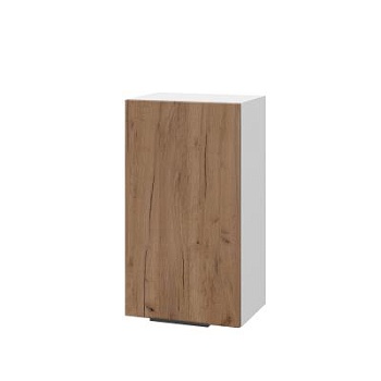 Шкаф верхний ШВ 400 Корпус: ЛДСП белый 16мм; фасад: фрезеровка Оливия, ЛДСП дуб крафт табачный 16 мм