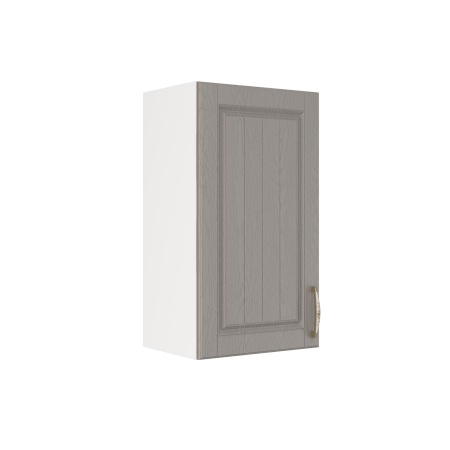 Шкаф верхний ШВ 400 Корпус: ЛДСП белый 16мм; фасад: фрезеровка Лондон, МДФ дуб графит 16мм