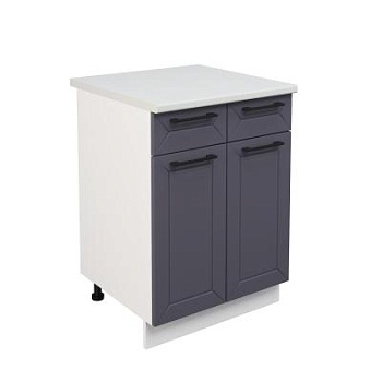 Шкаф нижний с ящиками ШН2Я 600 Корпус: ЛДСП белый 16мм; фасад: фрезеровка Кельн, МДФ софт маренго 16 мм Шкаф нижний с ящиками ШН2Я 600 Корпус: ЛДСП белый 16мм; фасад: фрезеровка Кельн, МДФ софт маренго 16 мм