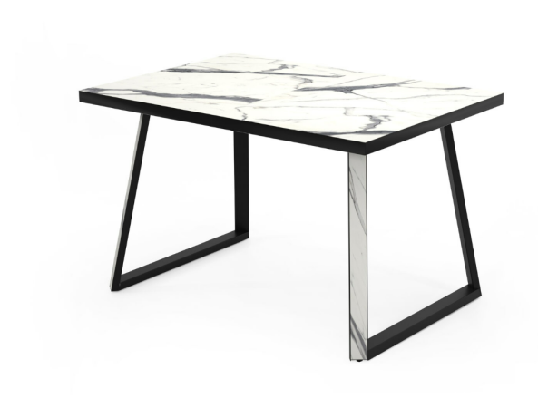 Стол Прайм CRAFT-М бабочка В2, пластик (1200*850*380) Мрамор белый / Черный