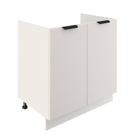 Шкаф нижний под мойку ШНМ 800 Корпус: ЛДСП белый 16мм; фасад: фрезеровка Норд, МДФ софт даймонд 16 мм