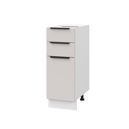 Шкаф нижний с ящиками ШН3Я 300 Корпус: ЛДСП белый 16мм; фасад: фрезеровка Оливия, МДФ моно керамика 16 мм