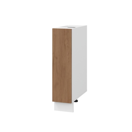 Шкаф шижний ШНБ 200 Корпус: ЛДСП белый 16мм; фасад: фрезеровка Оливия, ЛДСП дуб крафт табачный 16 мм