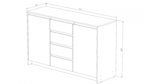 Бостон Комод большой Дуб вотан