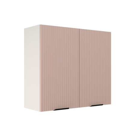 Шкаф верхний ШВ 800 Корпус: ЛДСП белый 16мм; фасад: фрезеровка Норд Line, МДФ софт какао 16 мм