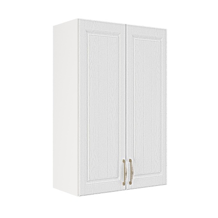 Шкаф верхний (премьер) ШВ 600Н Корпус: ЛДСП белый 16мм; фасад: фрезеровка Лондон, МДФ дуб белый 16мм