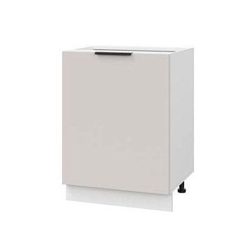 Шкаф нижний ШН 600-1 Корпус: ЛДСП белый 16мм; фасад: фрезеровка Оливия, МДФ моно керамика 16 мм