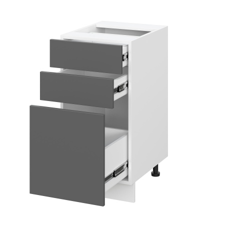 Шкаф нижний с ящиками ШН3Я 400 Барселона белый массив (МДФ 16мм МС София)