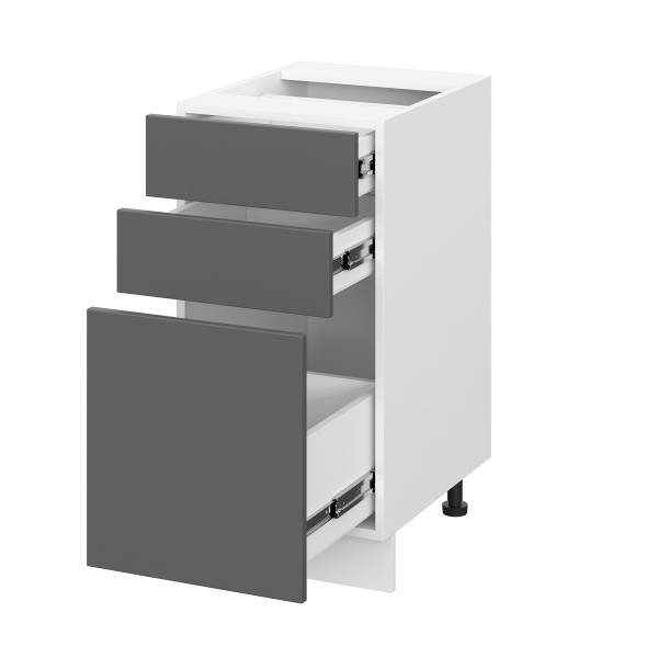 Шкаф нижний с ящиками ШН3Я 400 Барселона белый массив (МДФ 16мм МС София) Шкаф нижний с ящиками ШН3Я 400 Барселона белый массив (МДФ 16мм МС София)