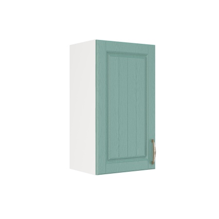 Шкаф верхний ШВ 400 Корпус: ЛДСП белый 16мм; фасад: фрезеровка Лондон, МДФ дуб изумруд 16мм